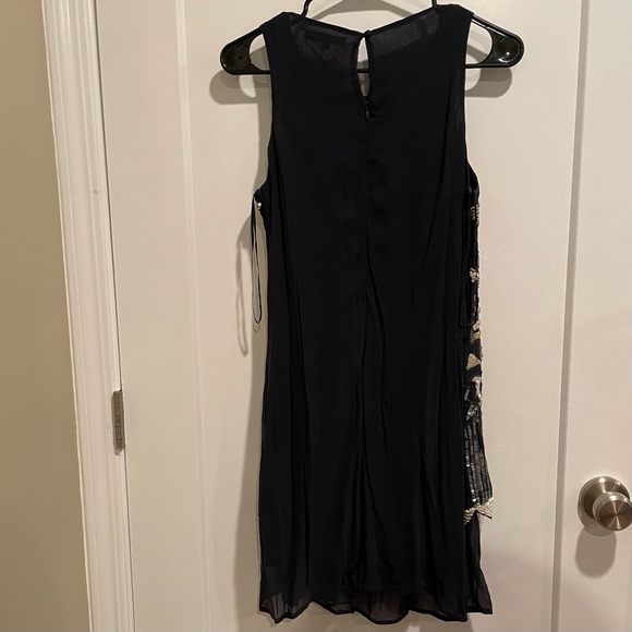 NWT Gracia Sequined Sparkle Navy Blue Mini Dress Sleeveless M - Picture 3 of 15